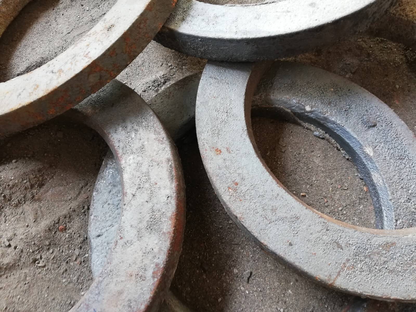 Molten metal pouring into mold